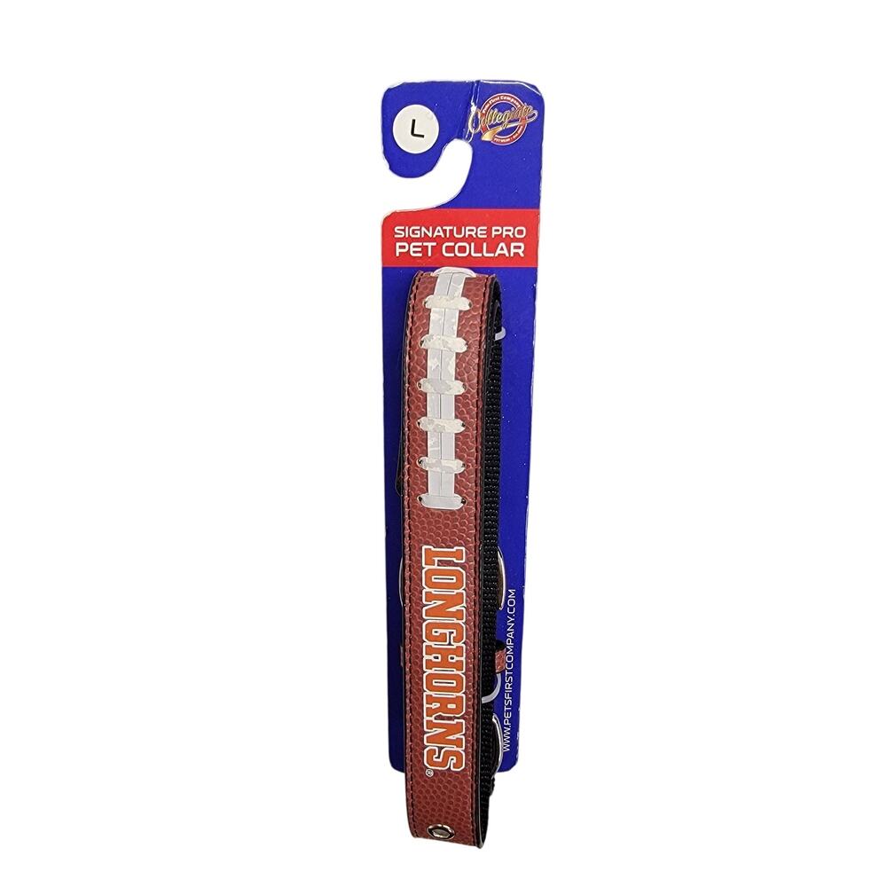 Texas Longhorns Pets First Signature Pro Football Pet Collar Dog Size Large L